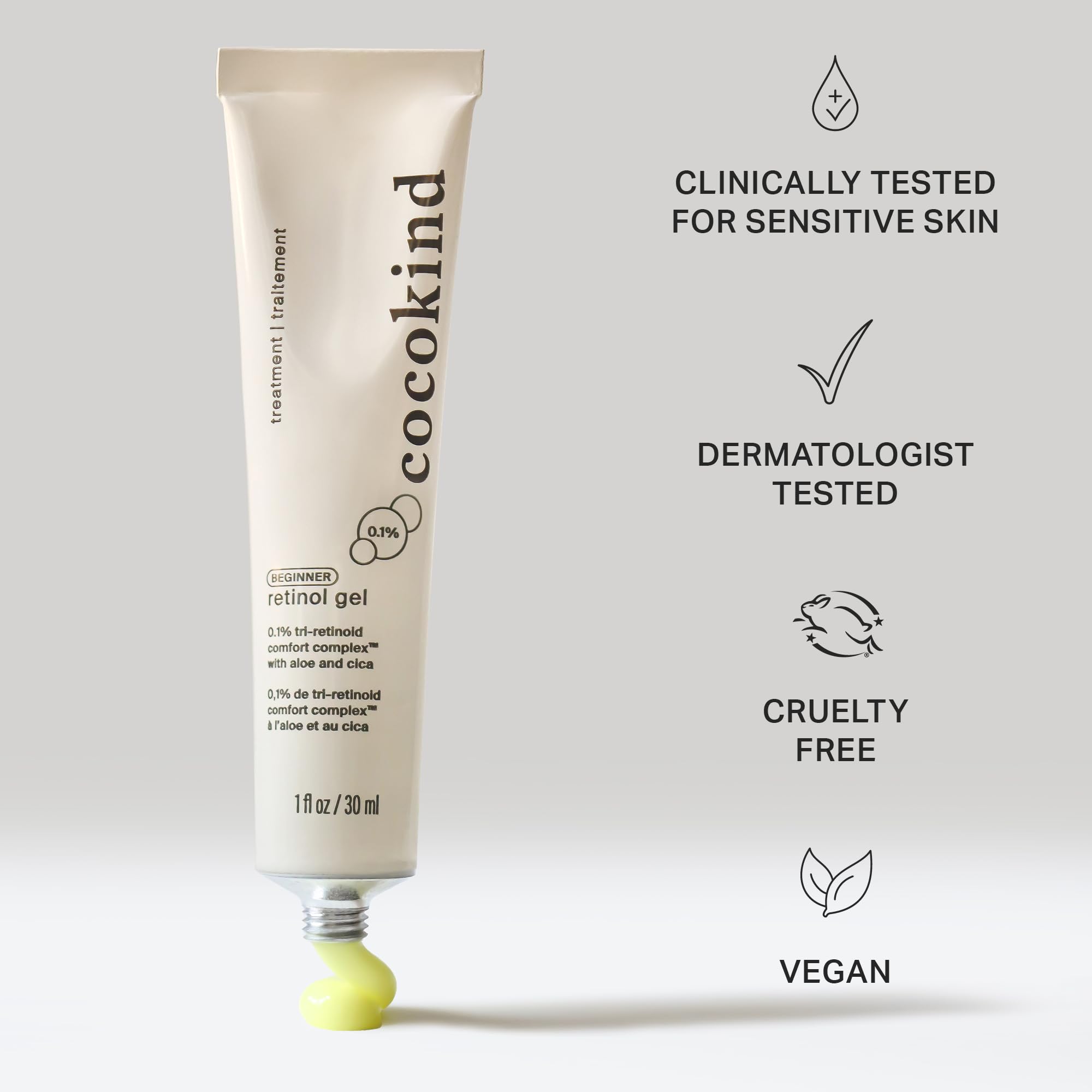Close-up of Cocokind gel texture for a lightweight, skin-friendly feel.