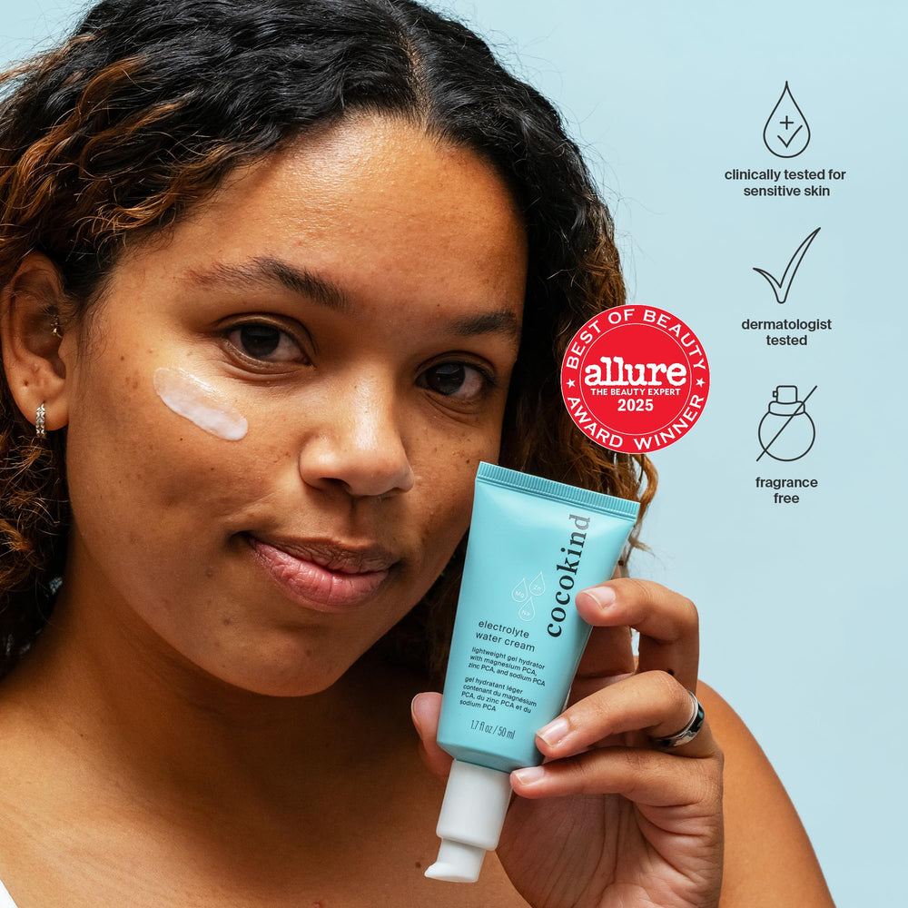 Textura gel de Cocokind Electrolyte Water Cream, absorción rápida sin residuo