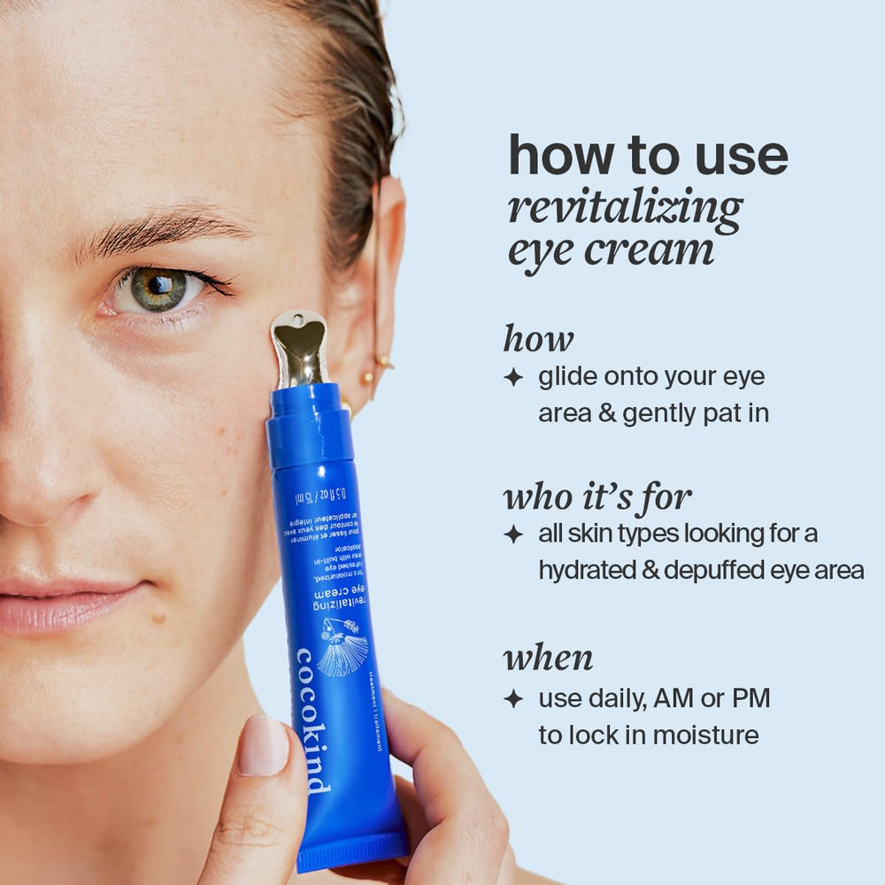 Texture of Cocokind eye cream swirled on skin showing hydration