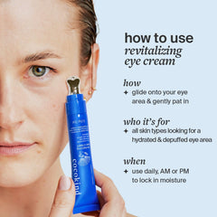 Texture of Cocokind eye cream swirled on skin showing hydration