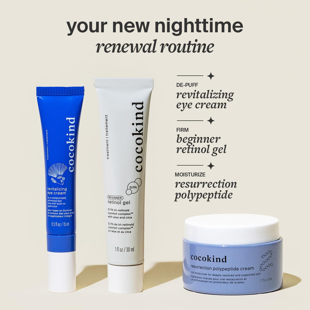 Gently applying Cocokind eye cream under the eye for refreshing care