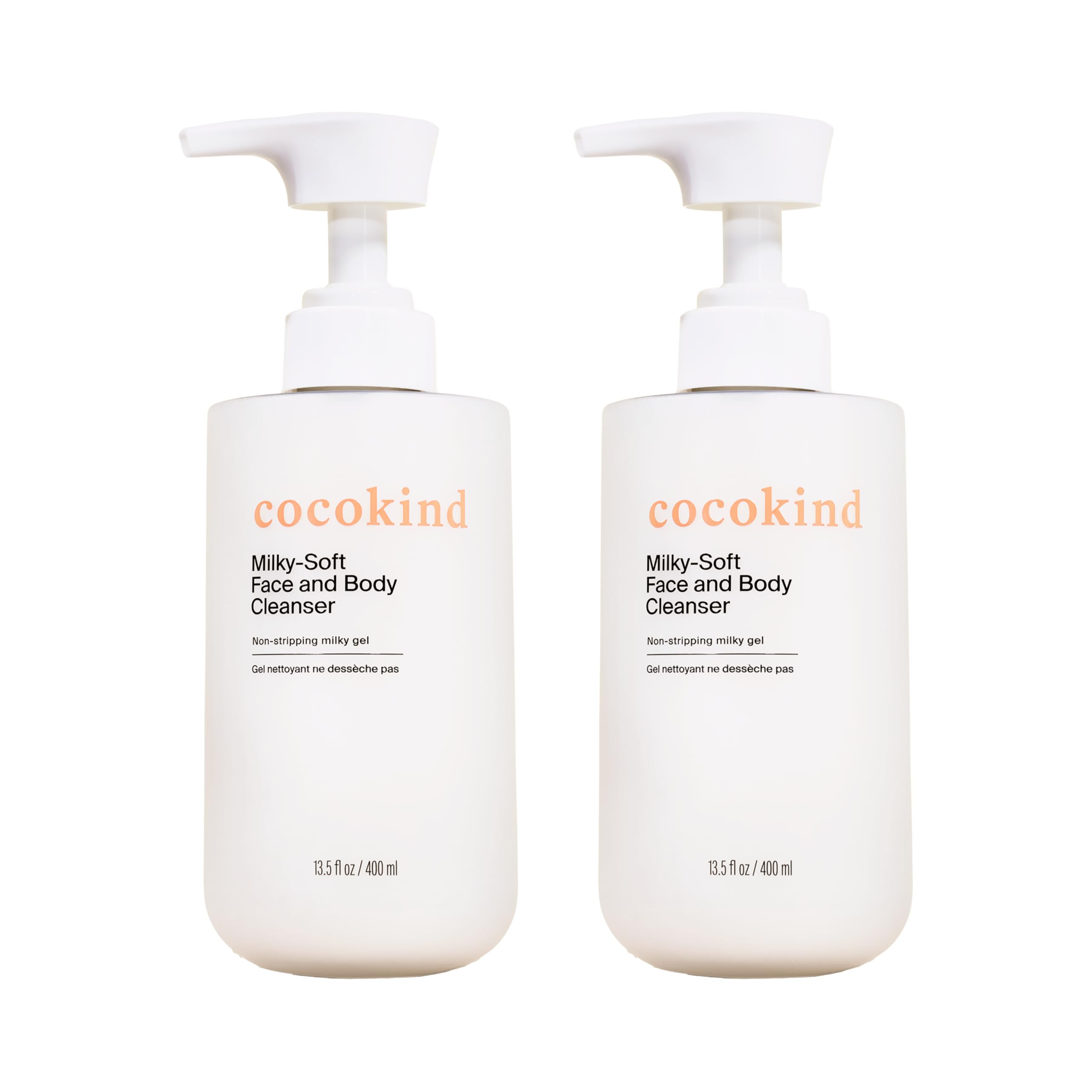 Cocokind Milky-Soft cleanser bottle for gentle, fragrance-free daily cleansing of face and body.