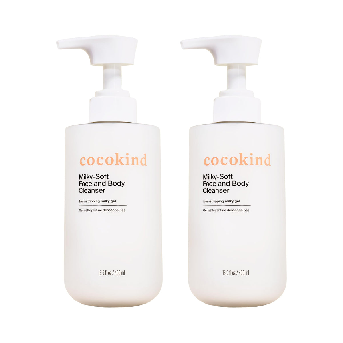 Cocokind Milky-Soft cleanser bottle for gentle, fragrance-free daily cleansing of face and body.