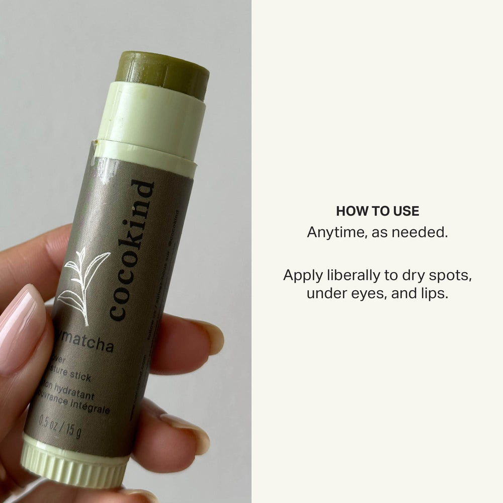 Cocokind Mymatcha All-Over Moisture Stick compact travel-friendly size.