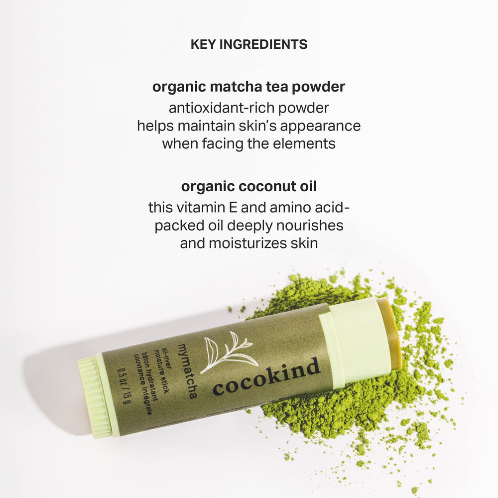 Cocokind Mymatcha All-Over Moisture Stick under-eye application for gentle care.