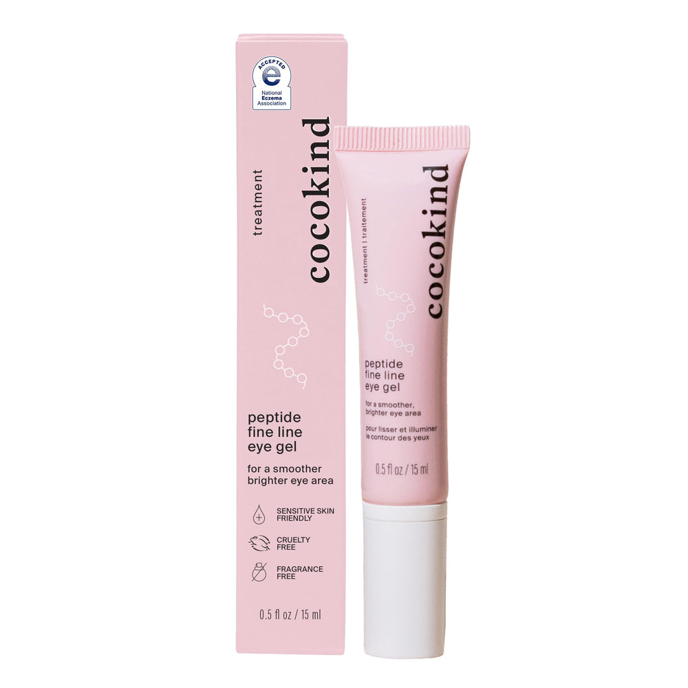 Cocokind Peptide Eye Gel en empaque compacto para hidratación diaria.