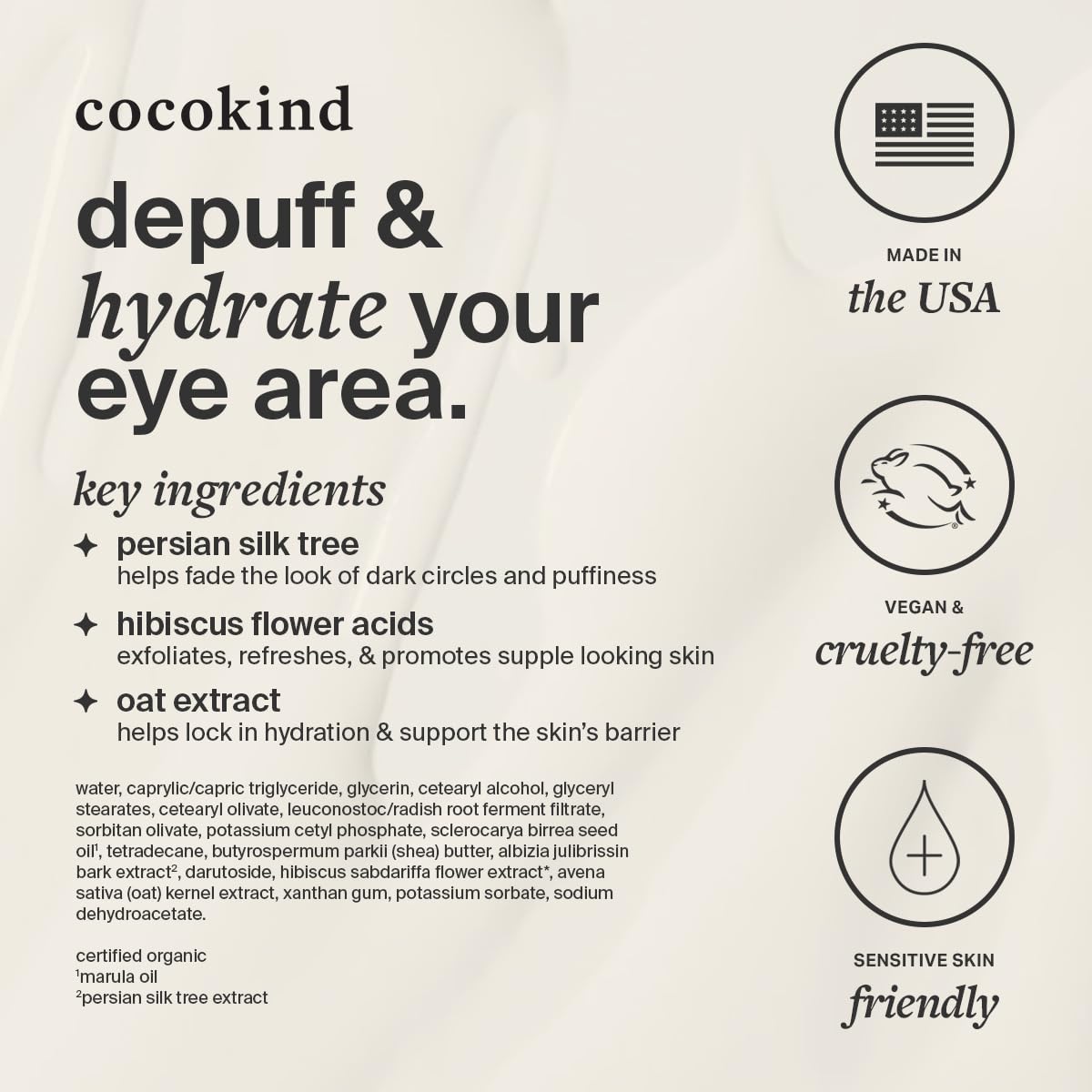 Dermatologist tested Cocokind Revitalizing Eye Cream for sensitive skin