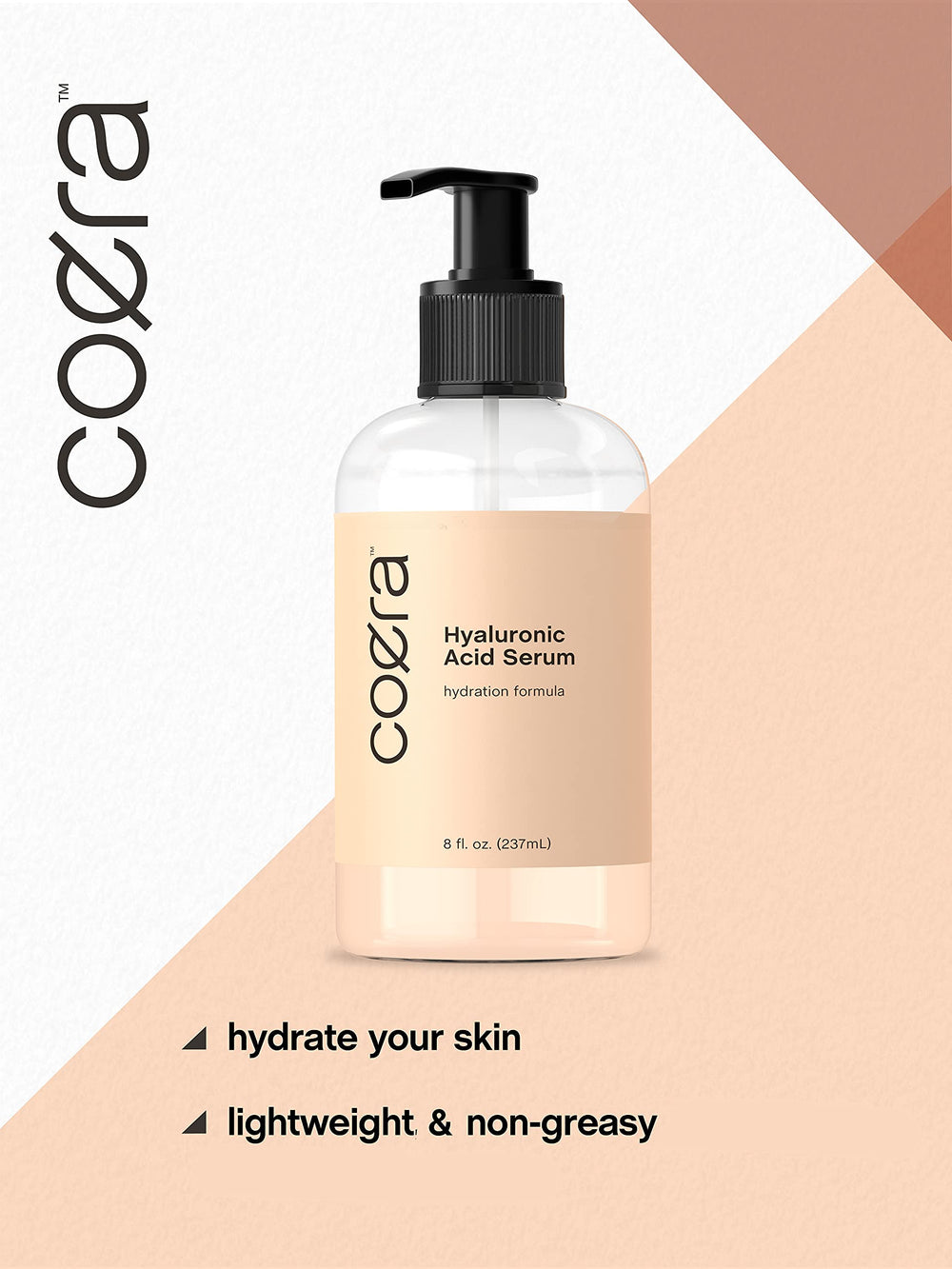 Dropper ready to dispense Coera Hyaluronic Acid Serum for precise use.