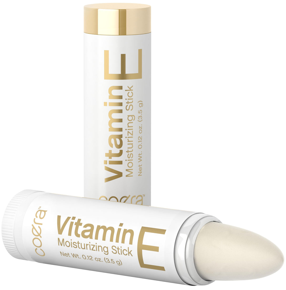 Coera Vitamin E lip stick close-up showcases moisturizing lip care.