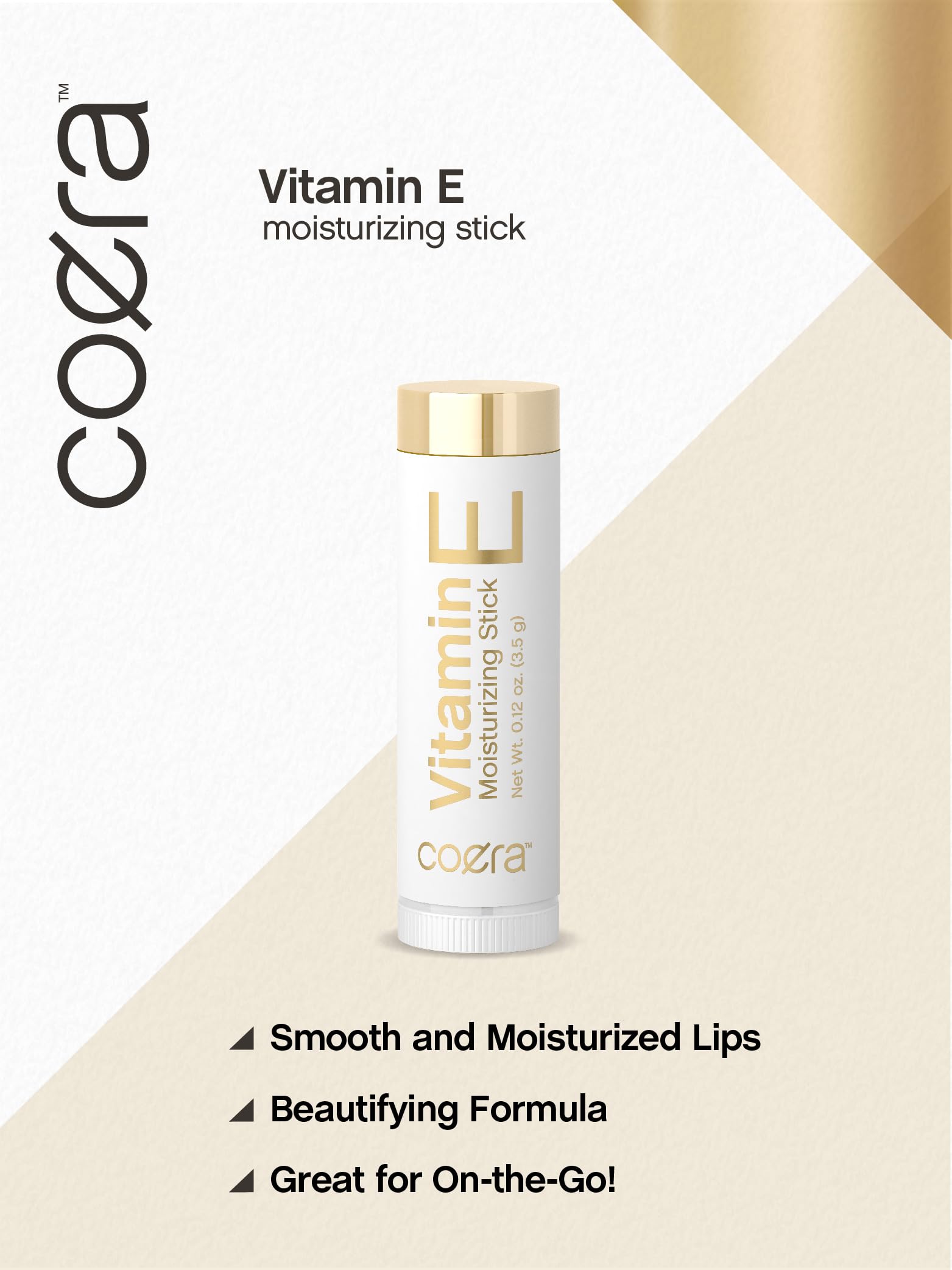Coera Vitamin E lip stick packaging highlights compact two-pack convenience.
