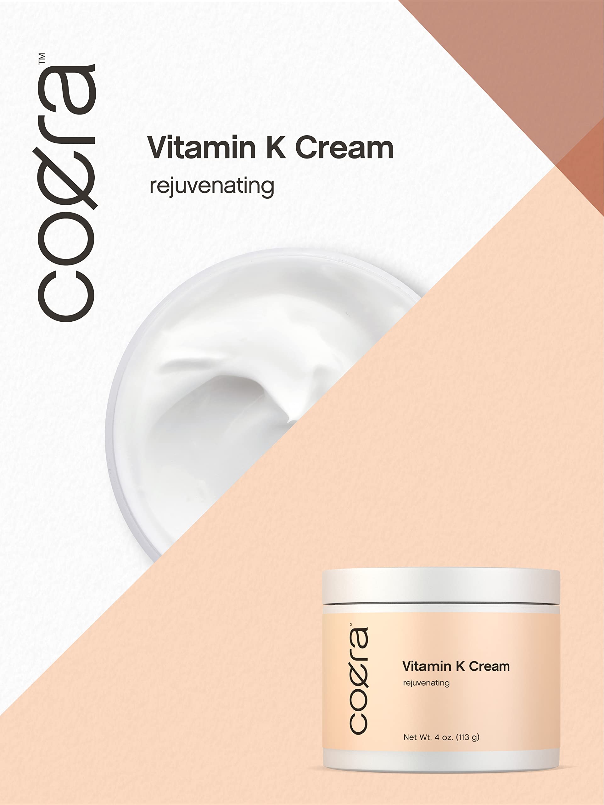 Daily face care routine featuring Coera Vitamin K Cream