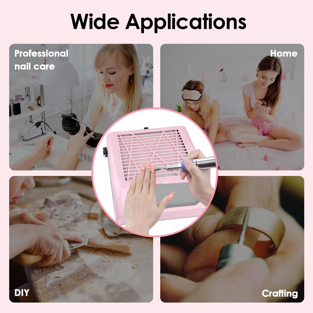 CoFashion pink nail dust collector underscoring stylish workstation