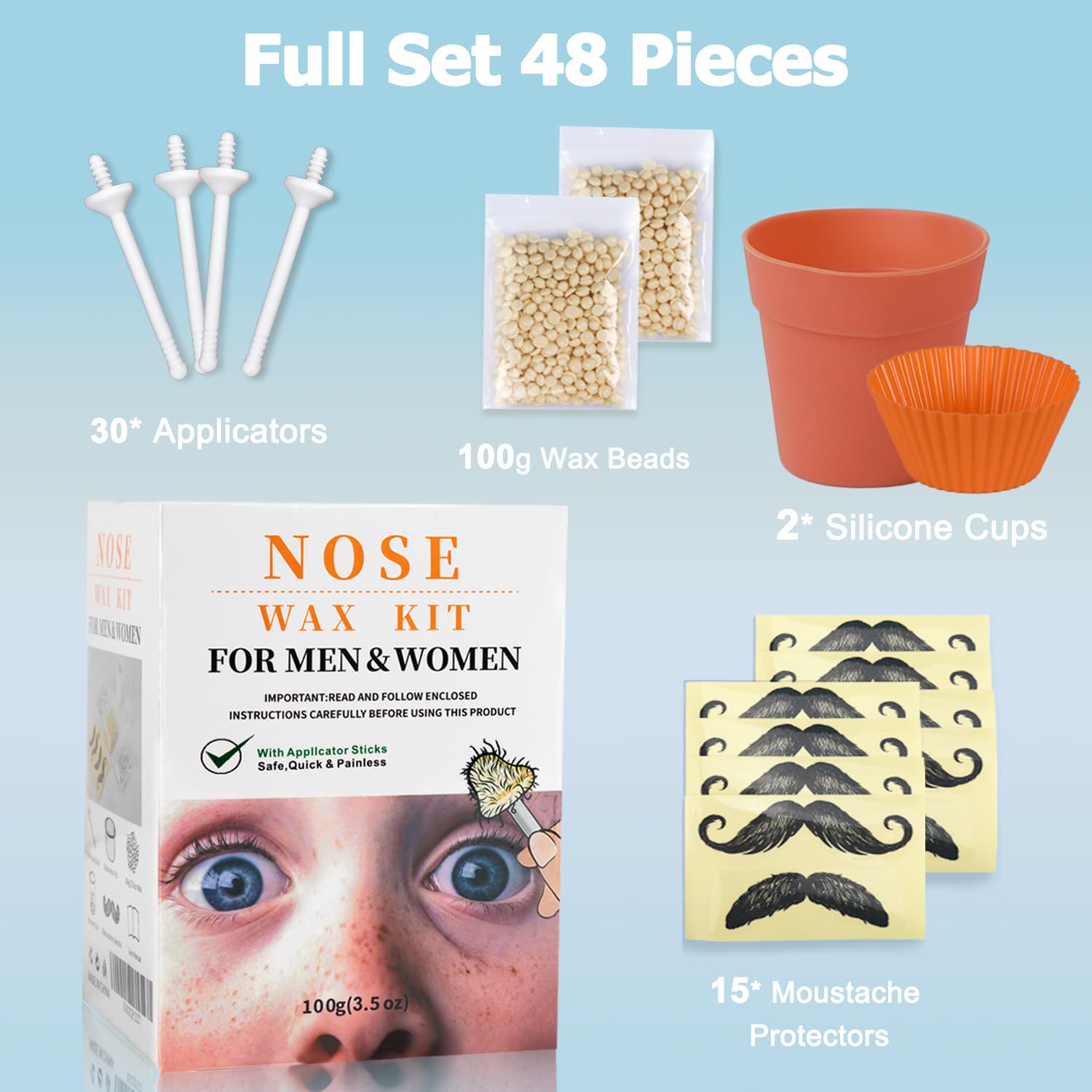 CoFashion Nose Wax Kit 30 applicators for precise waxing.