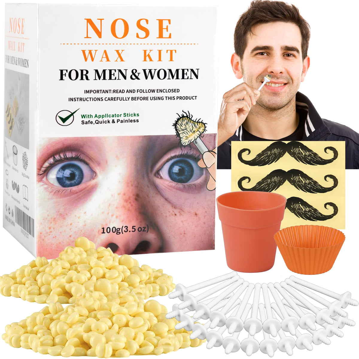 CoFashion Nose Wax Kit front view for quick grooming.
