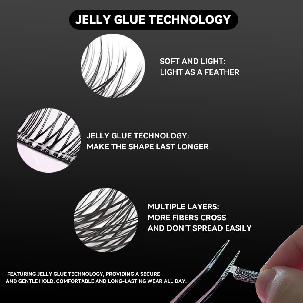 CoFier lash cluster 14-16mm closeup for versatile length options