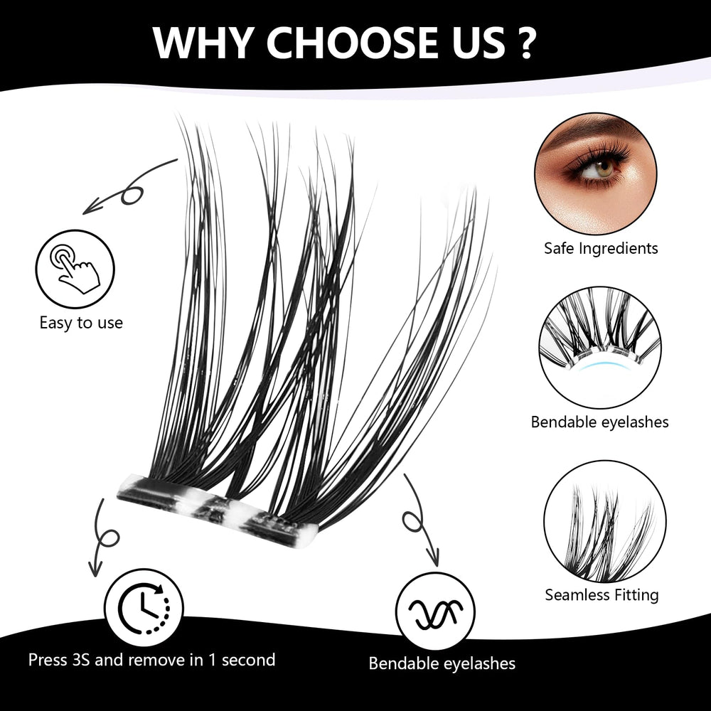CoFier Wispy Lash Clusters show 8-16mm lengths for customizable looks.