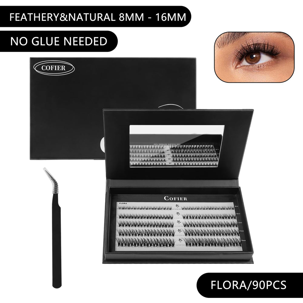 CoFier finished look with wispy lashes for daily wear.