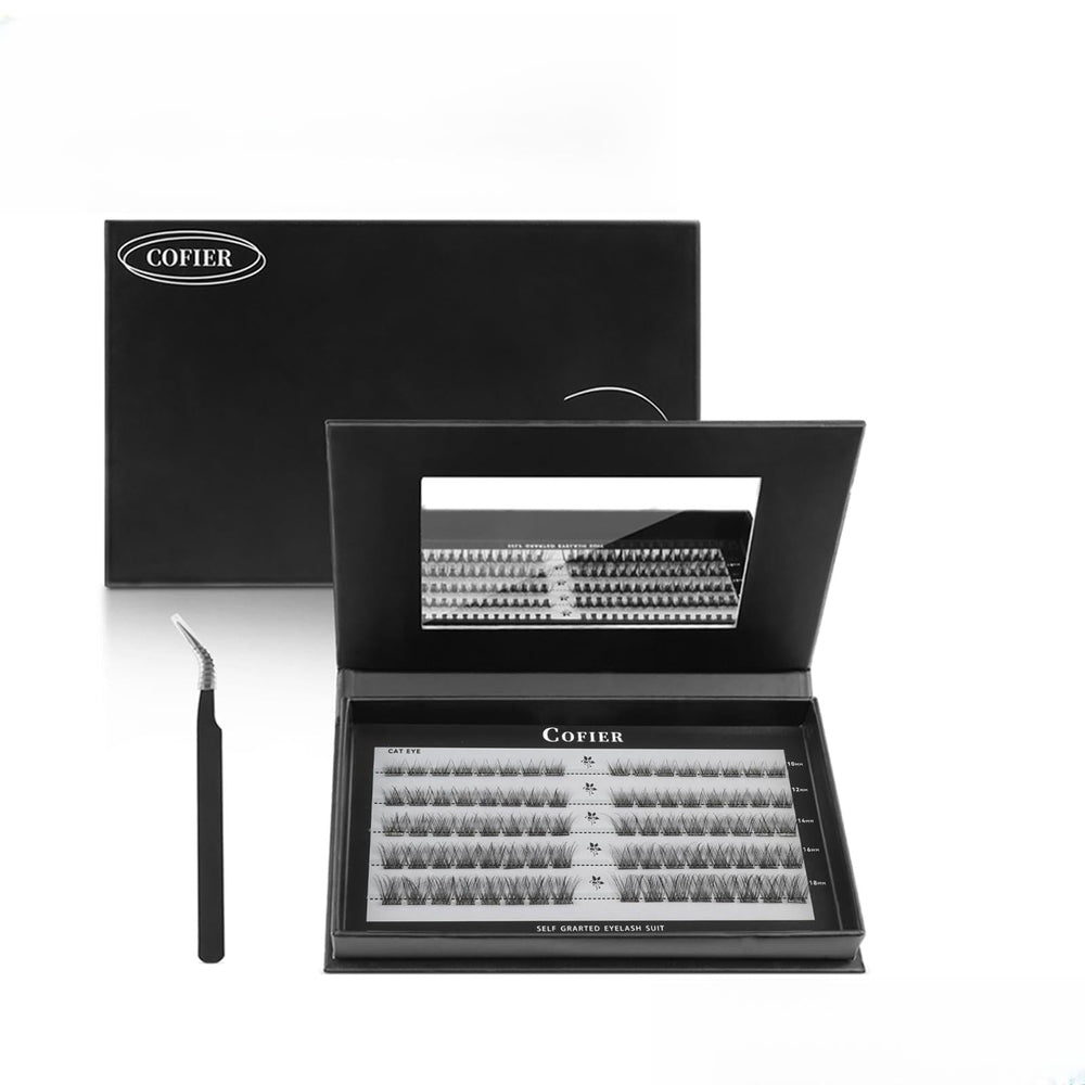 CoFier Wispy Lash Clusters Kit 80 pcs packaging for easy home use