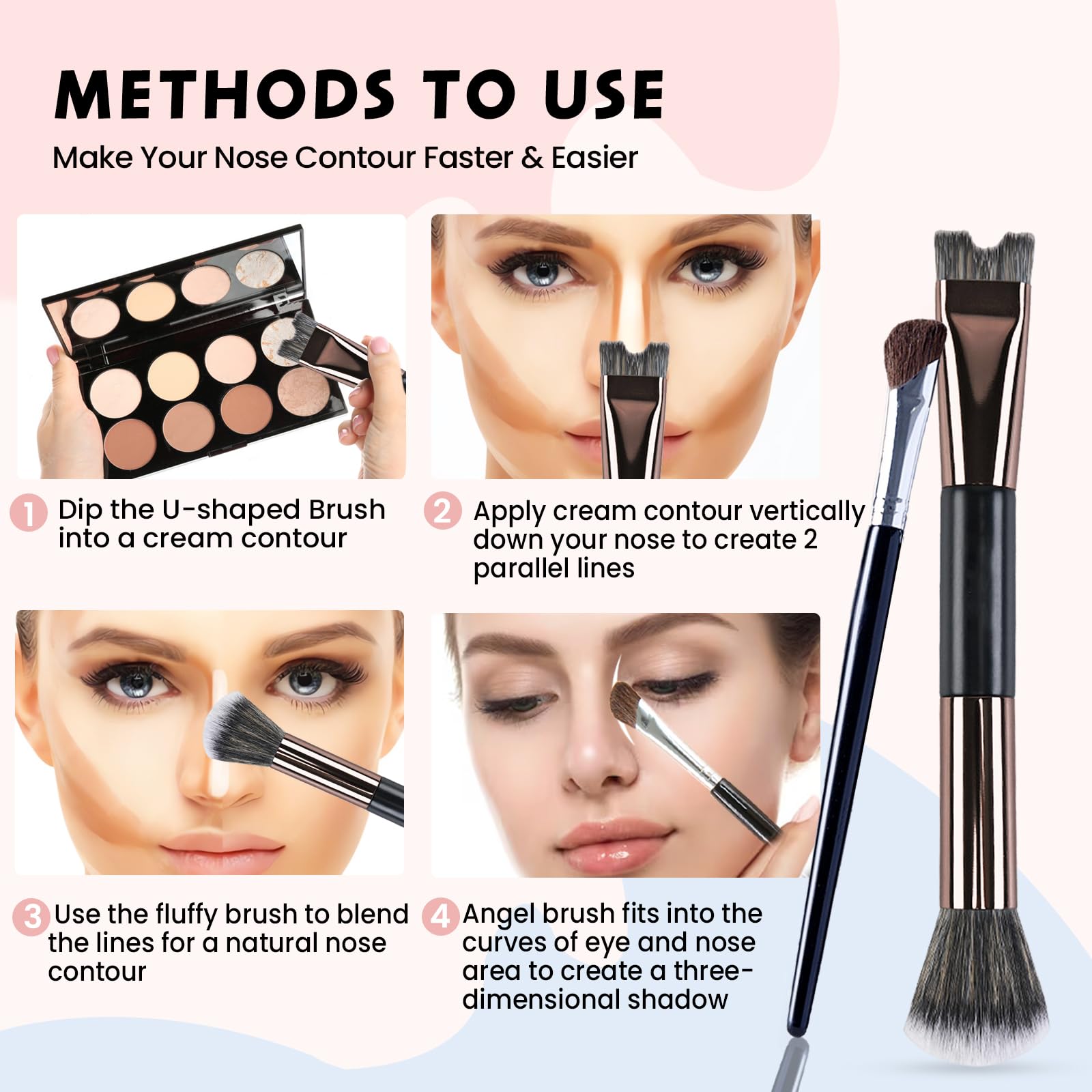 COKSDUPID angled flat brush works with creams, liquids, and powders