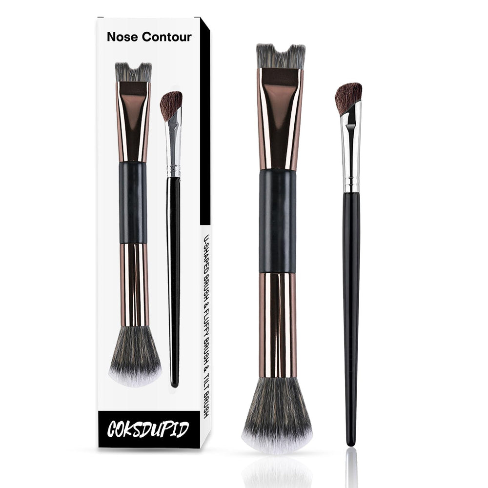 COKSDUPID nose contour U-shaped brush creates precise lines for sculpted definition