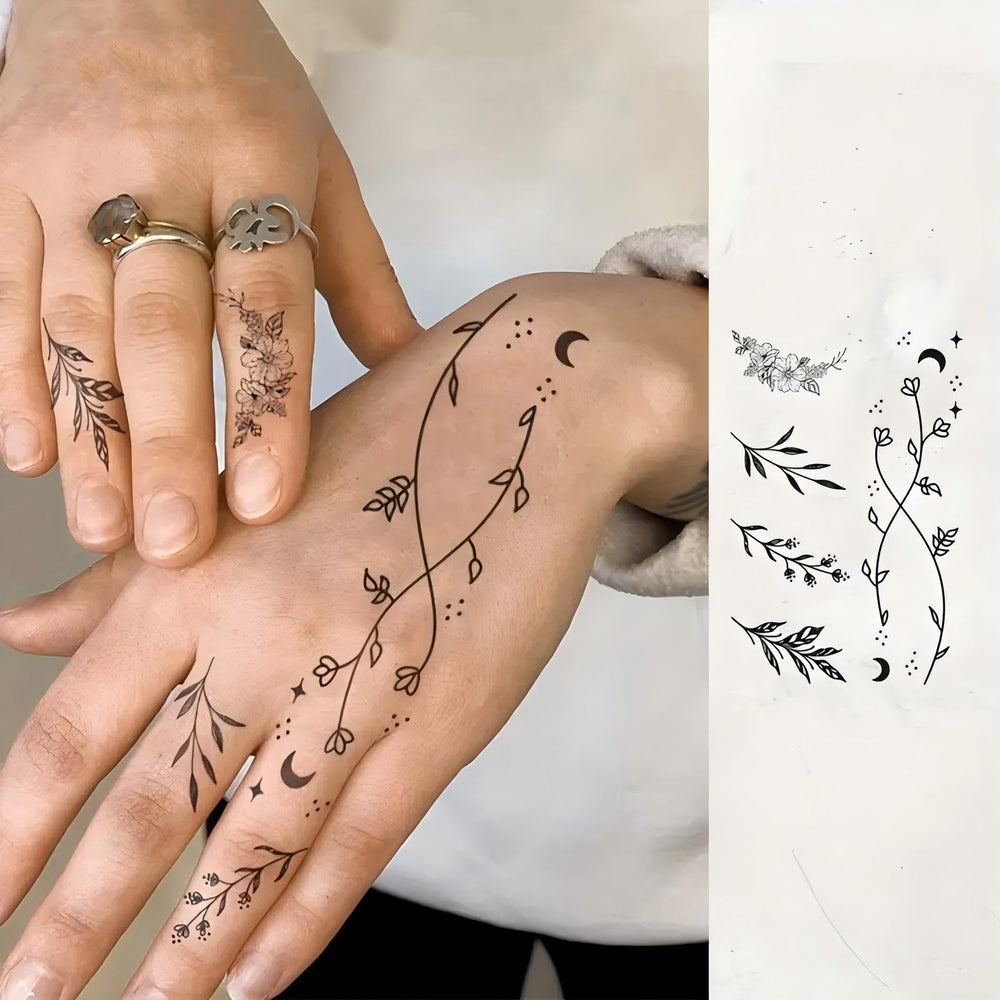 COKTAK geometric-clipart tattoos deliver clean lines for minimalist outfits.
