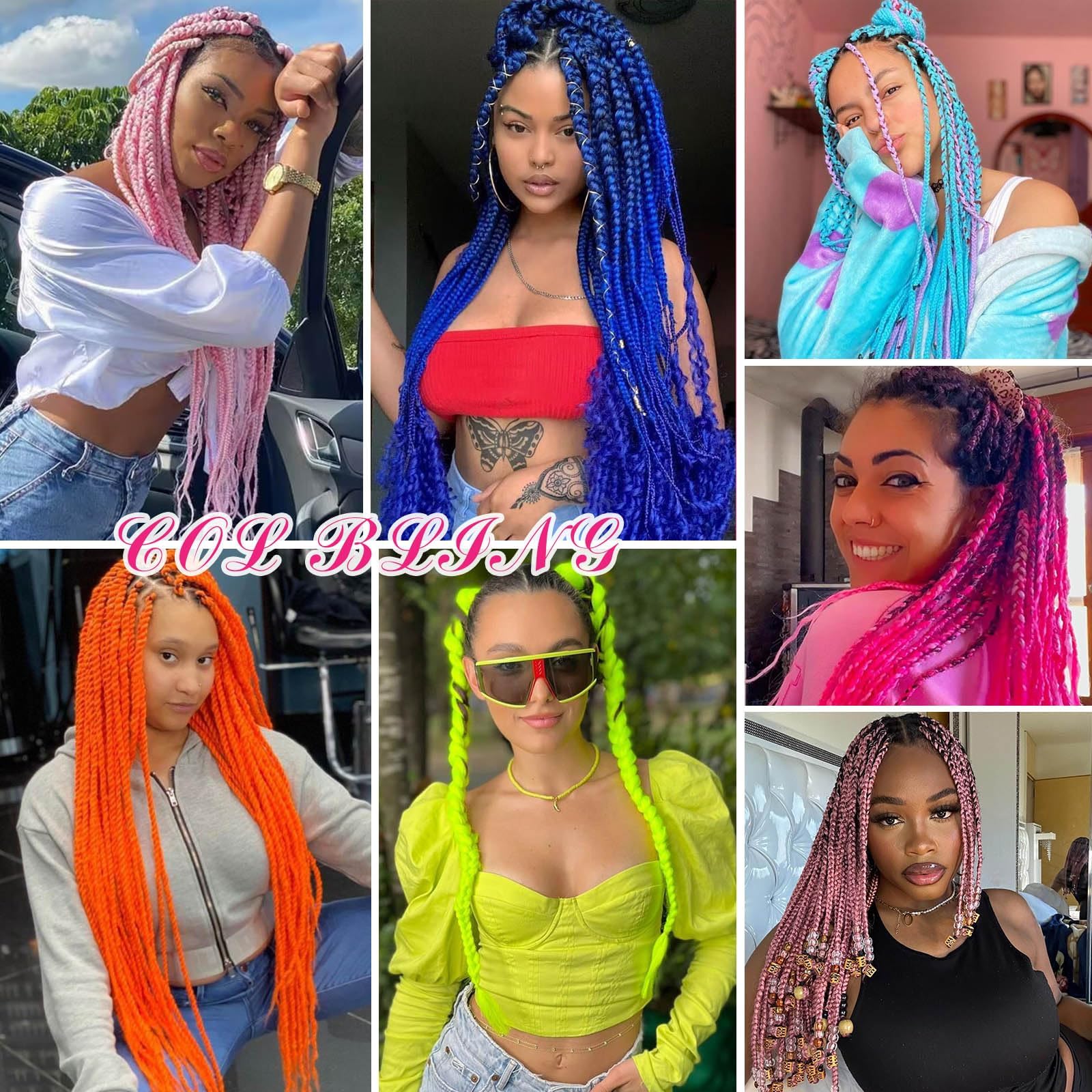 Col Bling Blue Braiding Hair worn daily for comfortable durability.