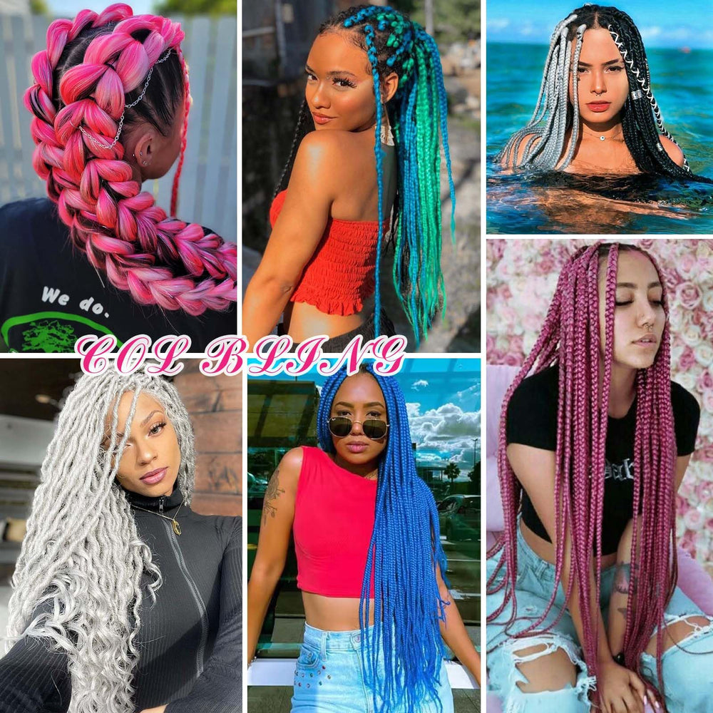 Col Bling Blue Braiding Hair includes rings for quick styling.