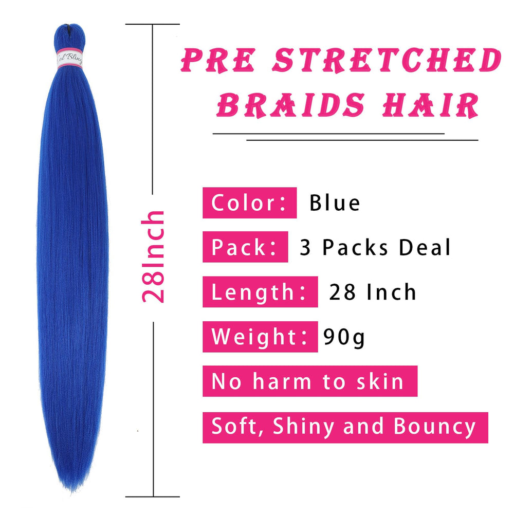 Col Bling Blue Braiding Hair texture close-up shows soft, natural feel.