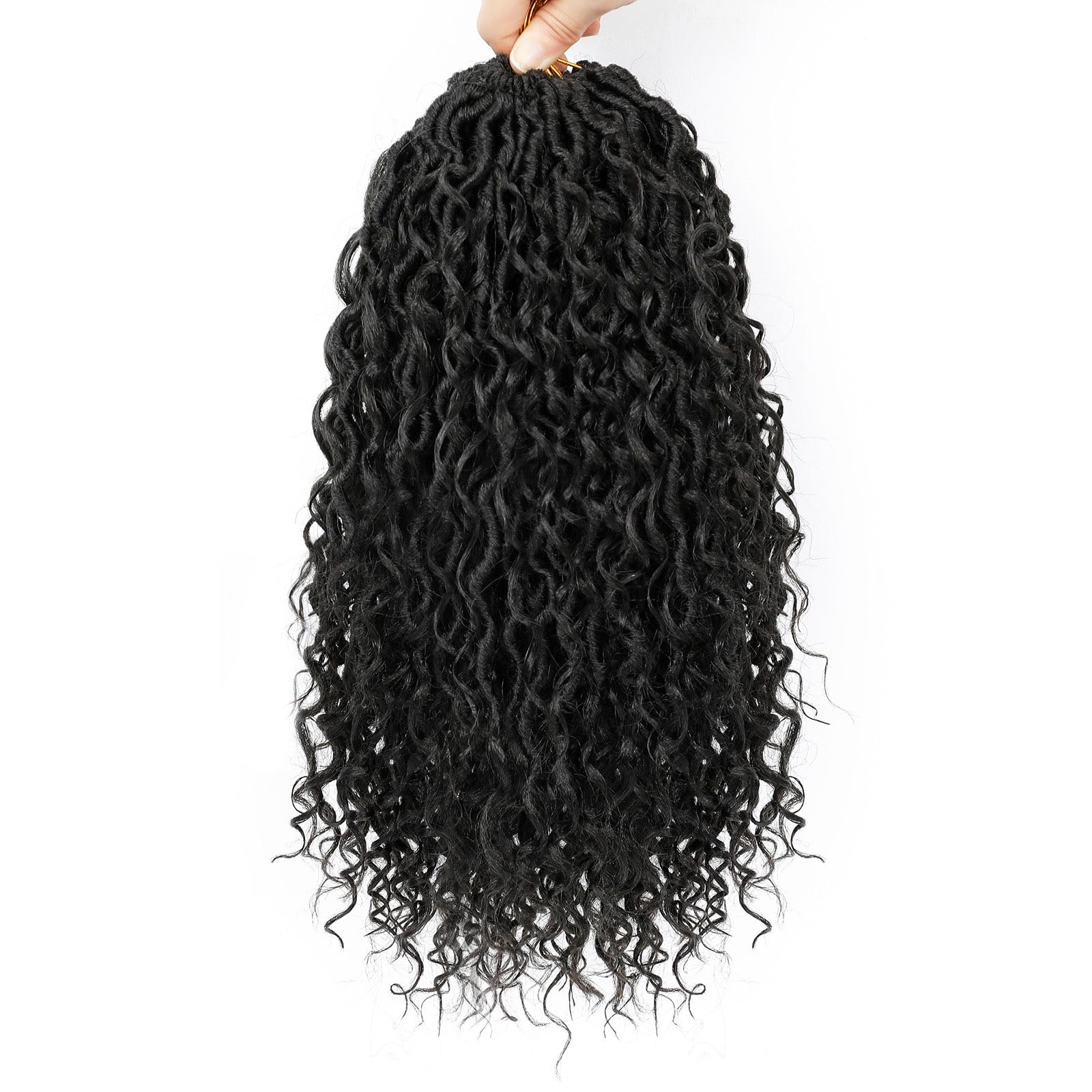 Col Bling Goddess Locs curly-ends finish gives balanced, stylish look