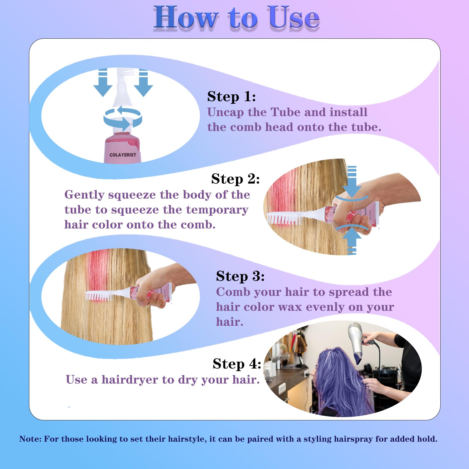 COLAYERIST kids comb head for smooth, even color distribution