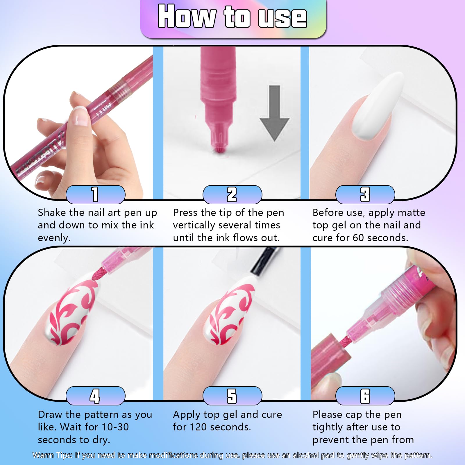 COLAYERIST Nail Art Pens water based ink for safe easy cleanup