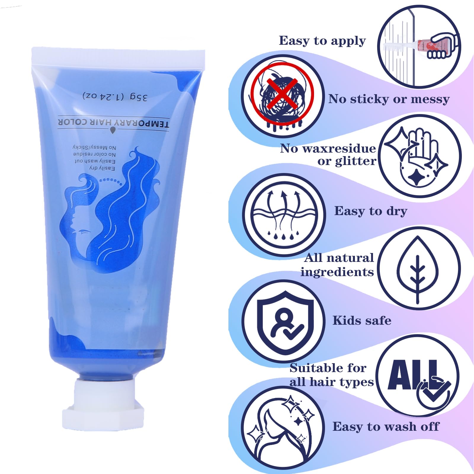 COLAYERIST non-sticky formula washes out easily with shampoo