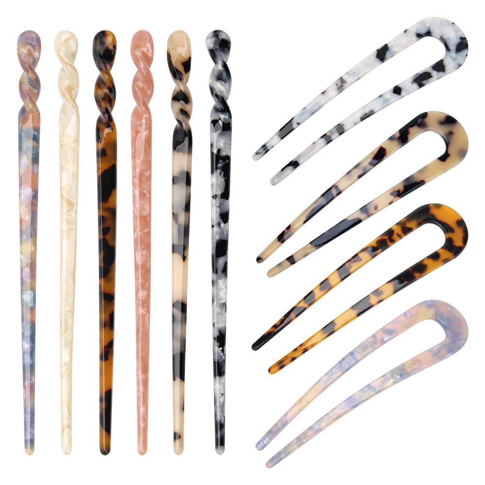 Coldairsoap acetate hair sticks in tortoise shell for versatile daily styling