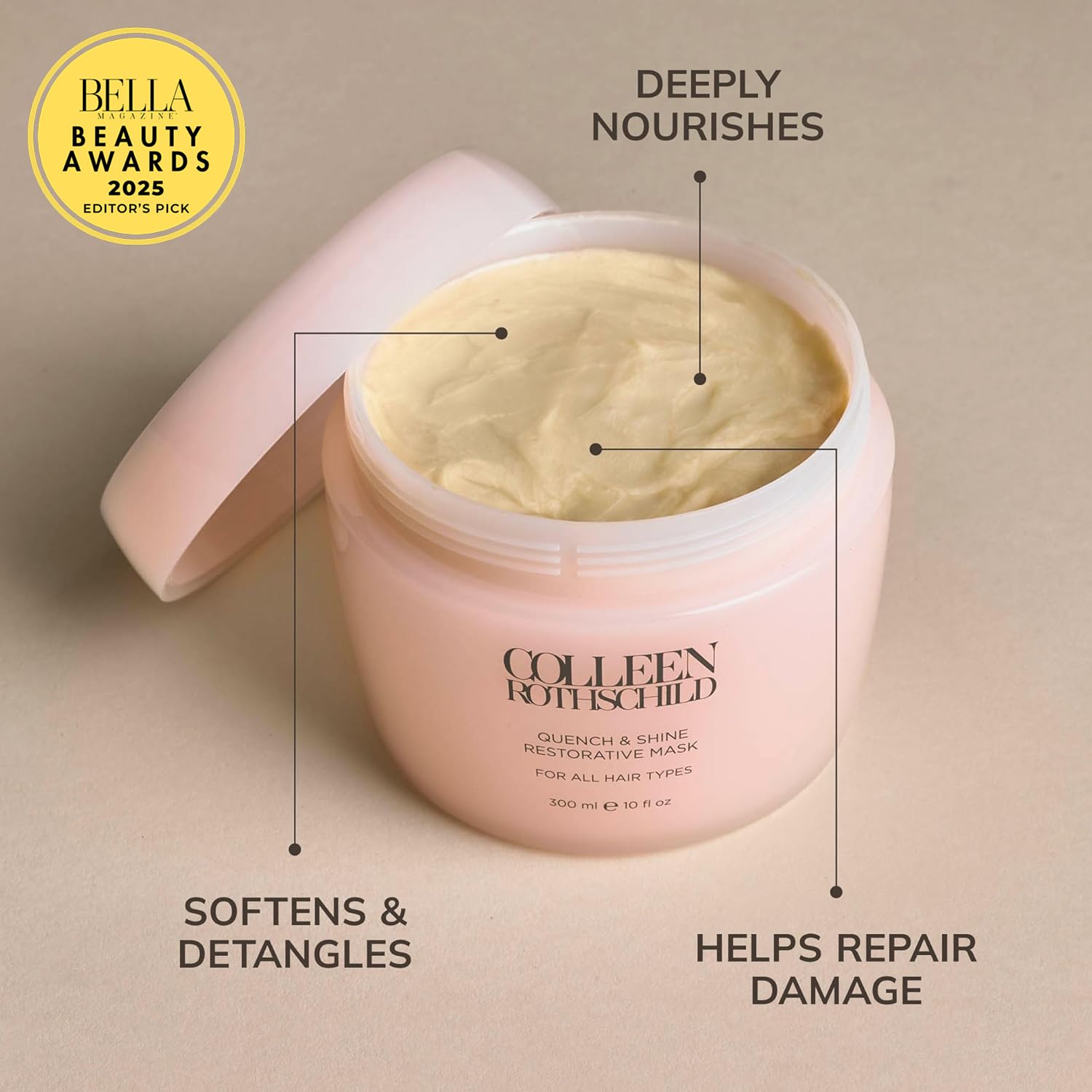 COLLEEN ROTHSCHILD Quench and Shine mask application demonstrates even distribution.