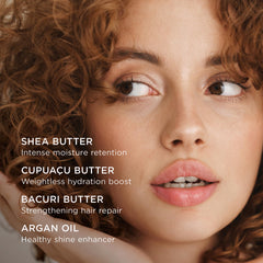 Creamy texture of COLLEEN ROTHSCHILD Quench and Shine mask on hair.