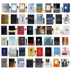 Cologne 11 designer sample vials for men packshot shows variety and portability.