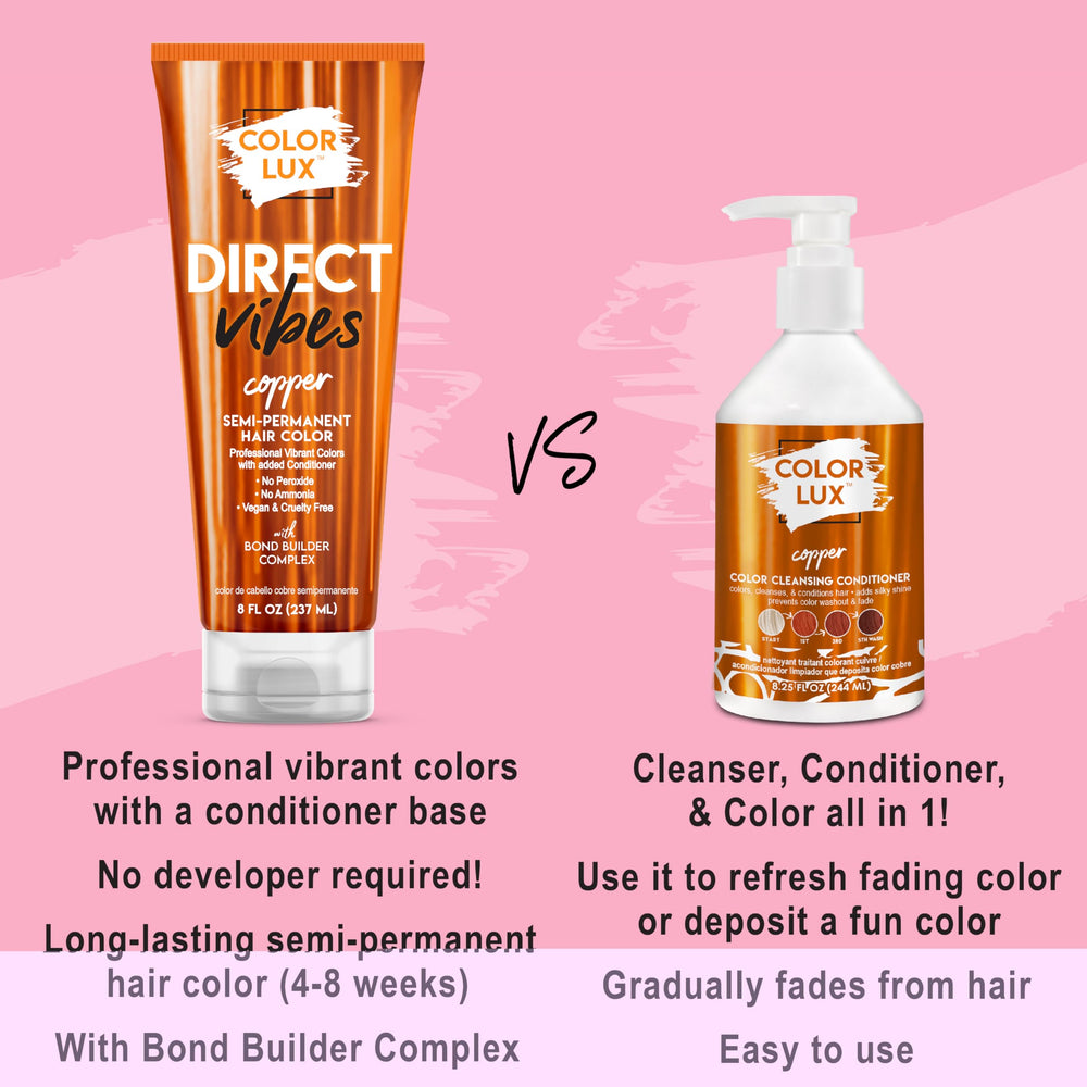 Color Lux Direct Vibes Copper hair shine looks radiant