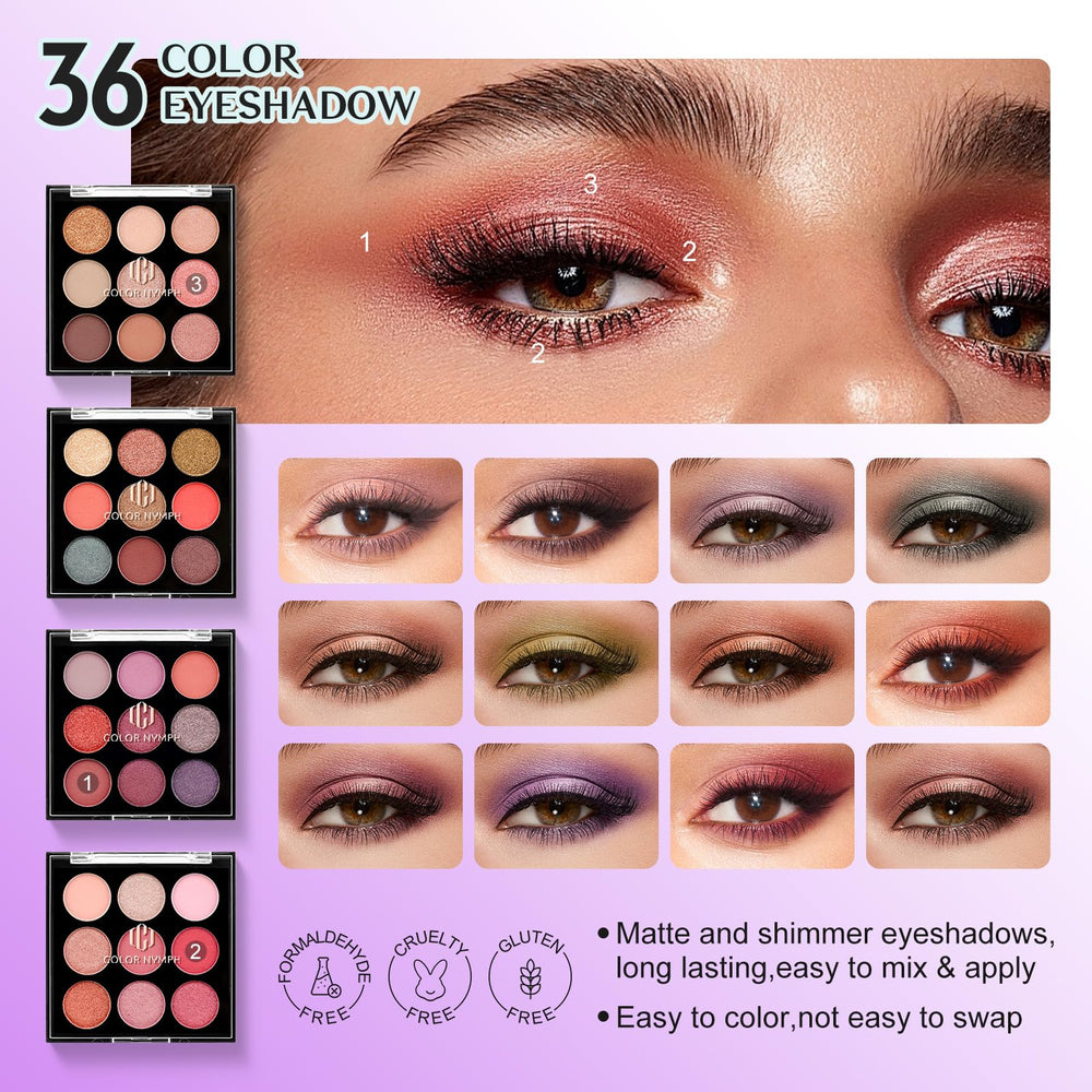 Color Nymph blush palette with four shades for natural flush.