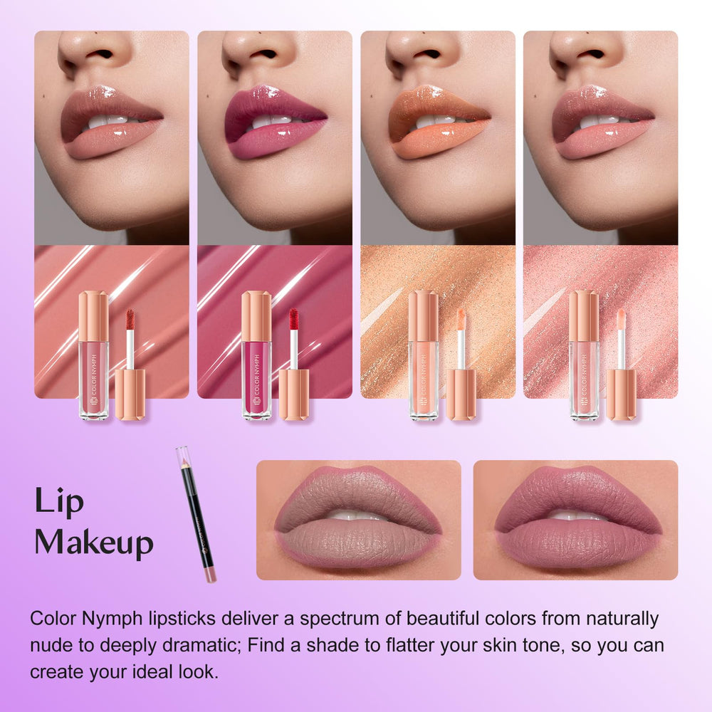 Color Nymph four lip glosses for shine and color.