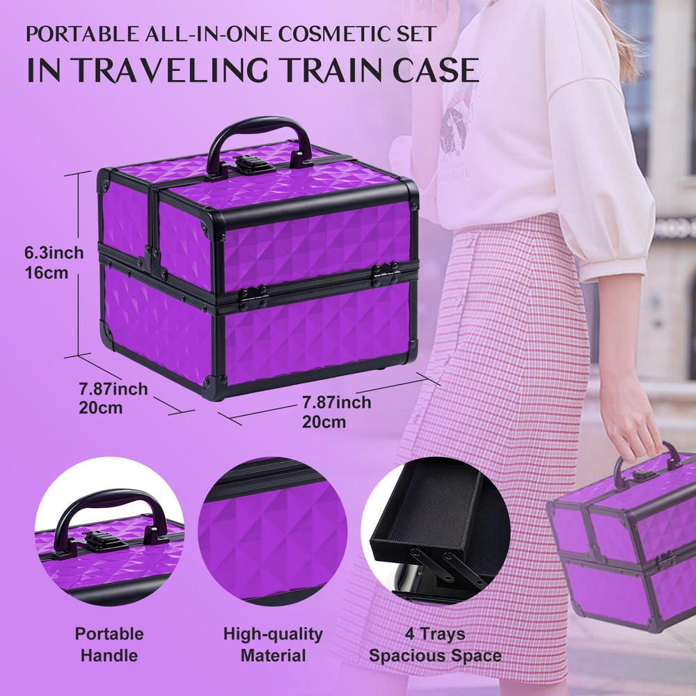 Color Nymph spacious train case keeps makeup organized on the go.