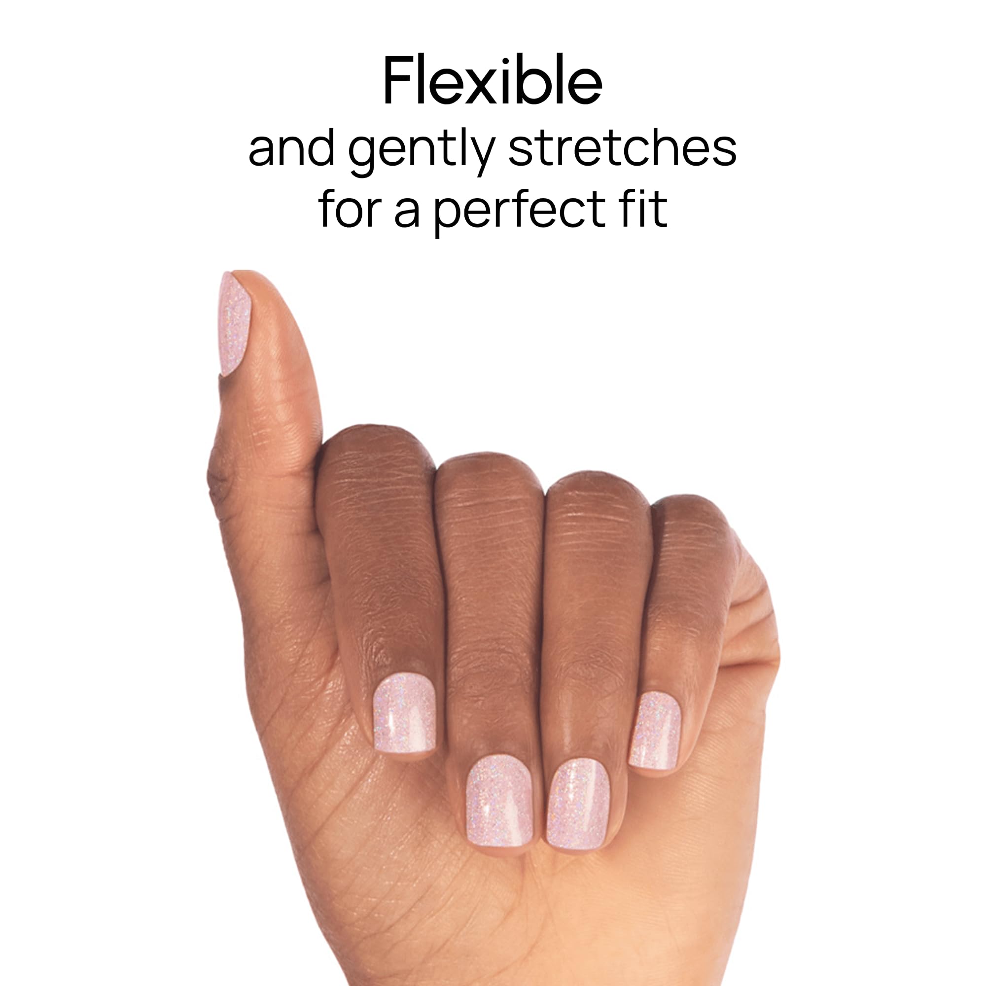 Color Street Blushing in Flushing nails show pink glitter finish.