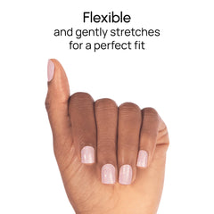 Color Street Blushing in Flushing nails show pink glitter finish.