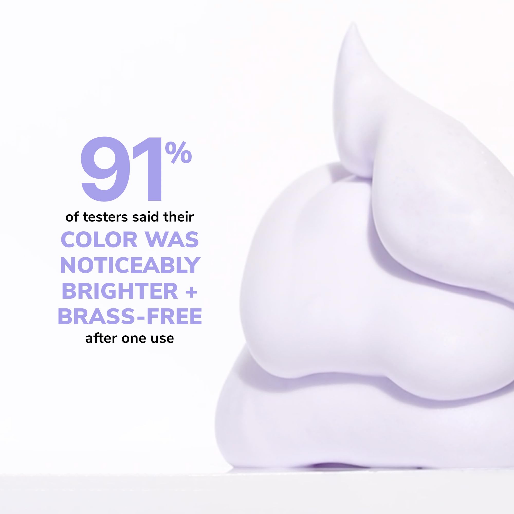 COLOR WOW Color Control Purple foam applied to hair to reduce brassiness.