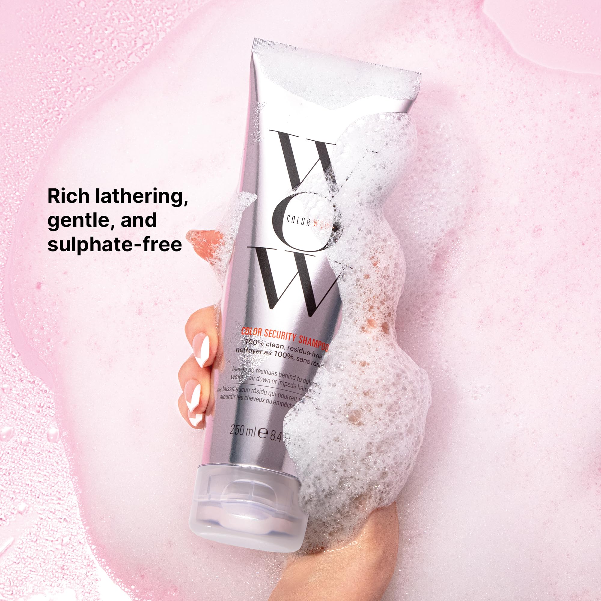 COLOR WOW Color Security Shampoo ingredients list confirms eight non-stripping cleansers