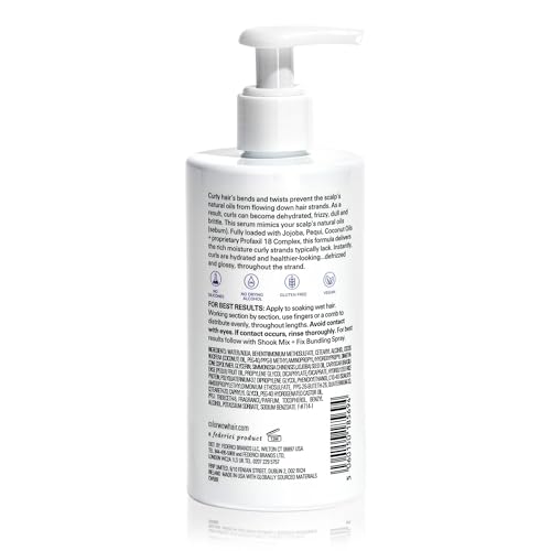 COLOR WOW Curl Wow Flo-etry serum on hair delivers hydrating shine without heaviness