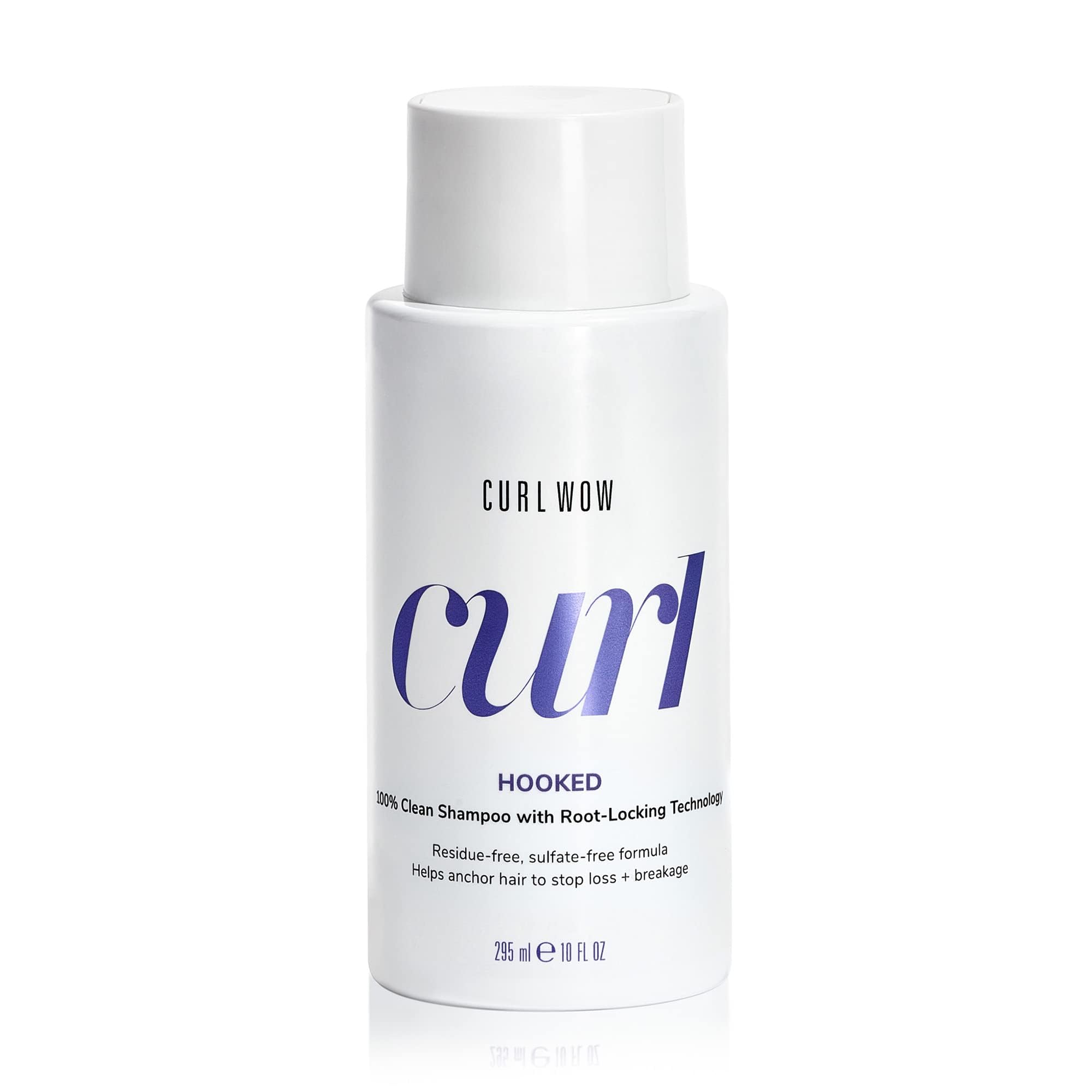 COLOR WOW Curl Wow Hooked bottle showing root-locking technology for stronger-looking hair