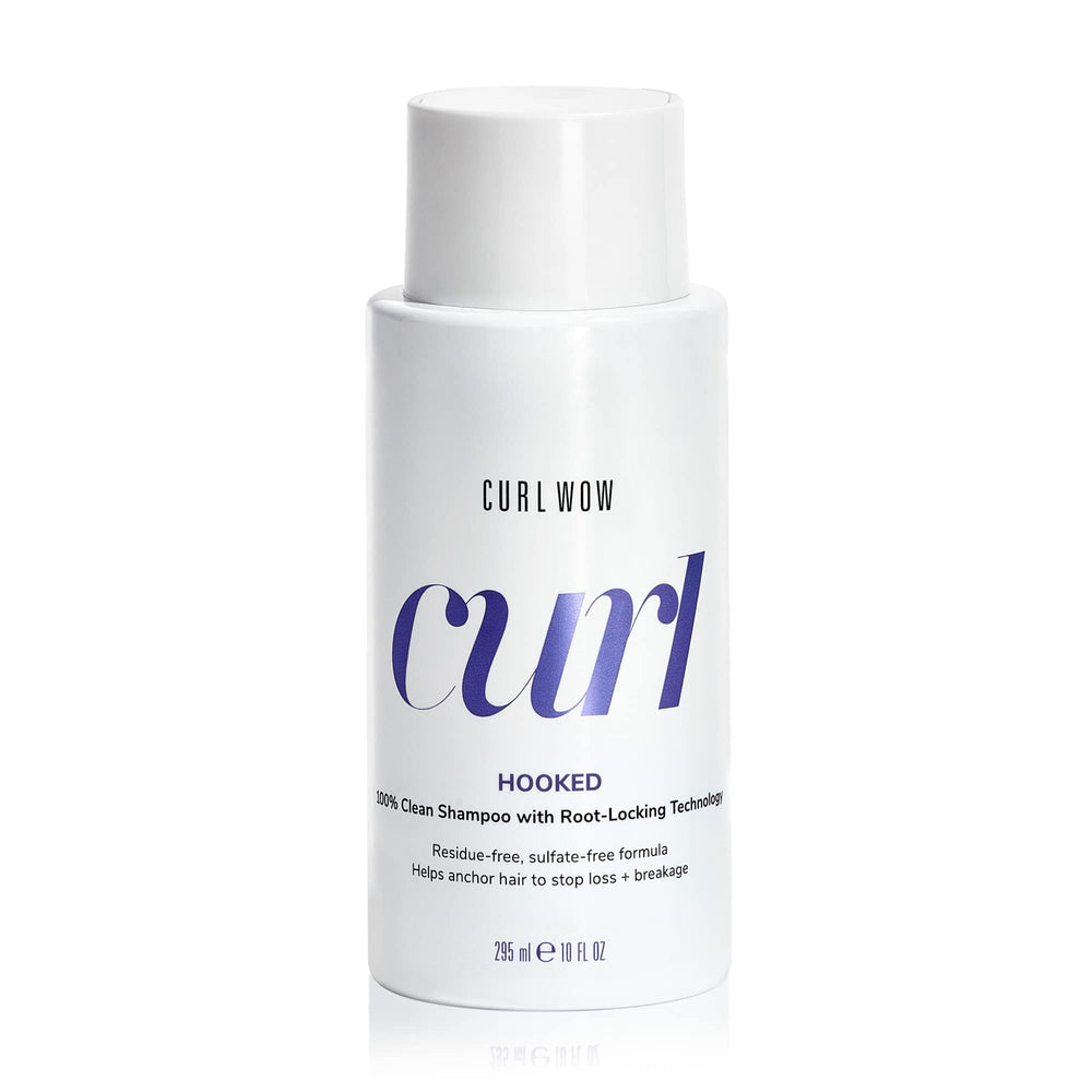 COLOR WOW Curl Wow Hooked bottle showing root-locking technology for stronger-looking hair