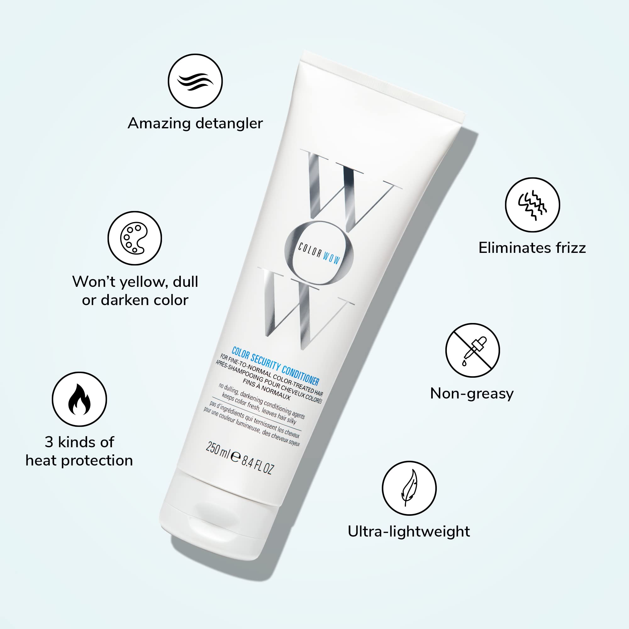 Shiny, smooth finish on color-treated hair after COLOR WOW Dream Clean Duo