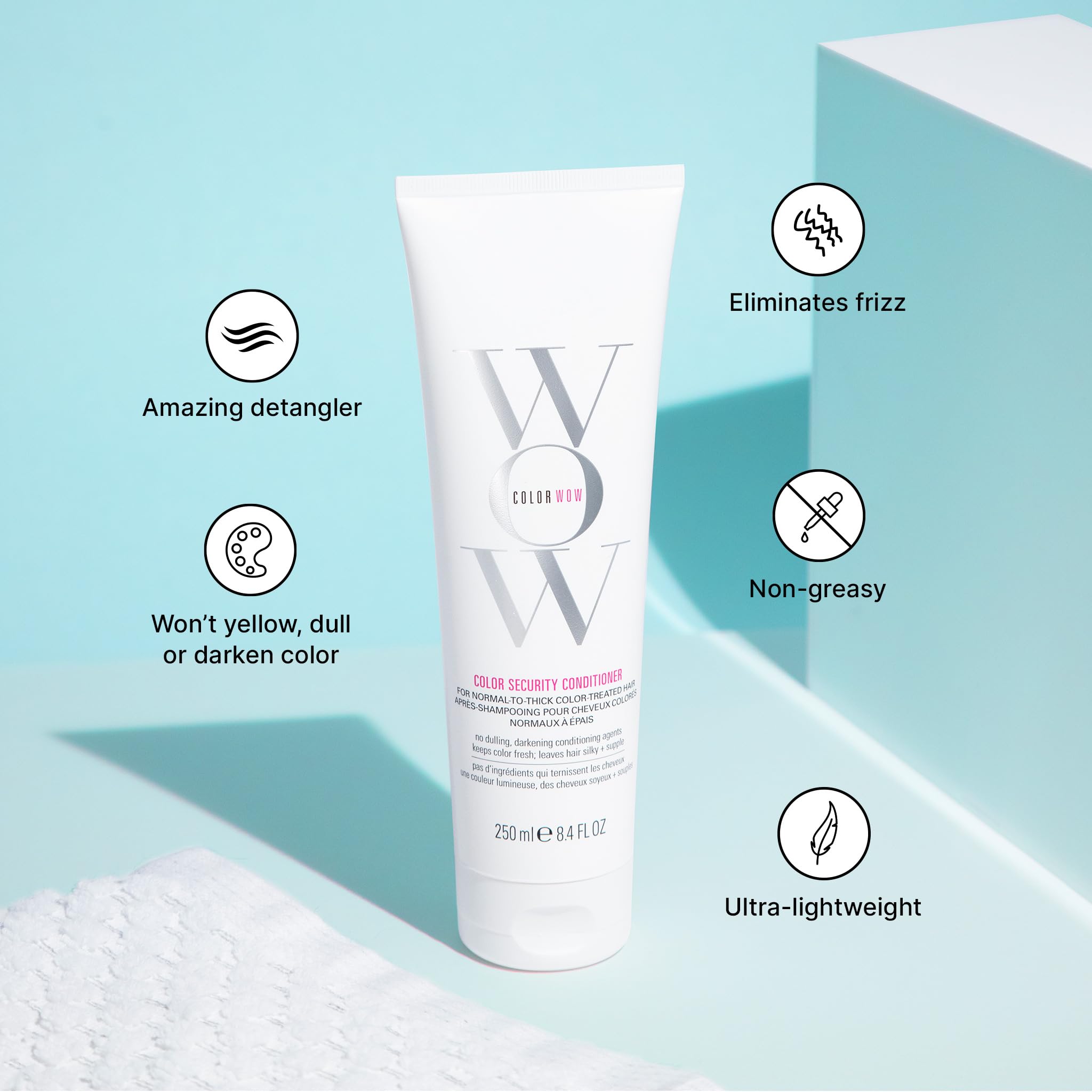 MODEL showcases COLOR WOW Dream Clean Duo on long hair with glossy results