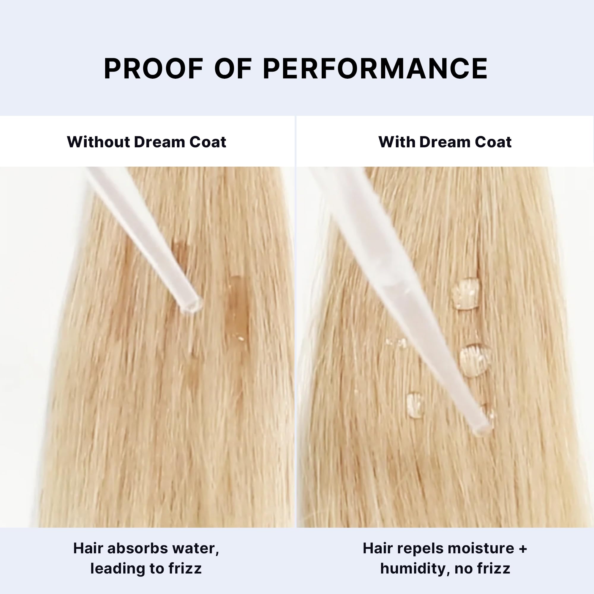 Frizz-free hair close-up after Dream Coat application